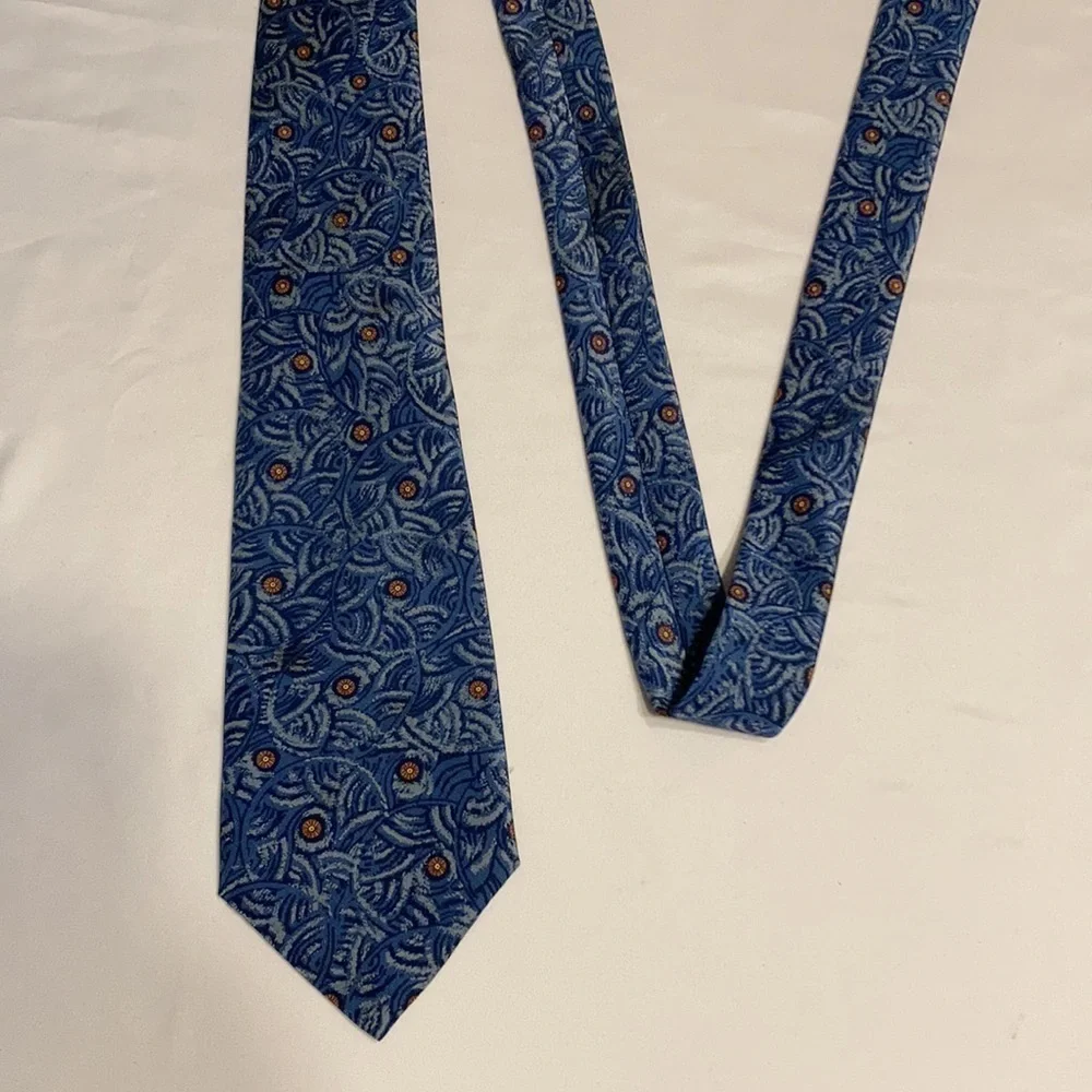 Vintage sherick fashion Paris tie blue orange